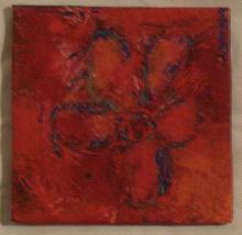 Rouge - Décembre 2005 - Chaque toile mesure 9 cm x 9 cm © Anju Chaudhuri